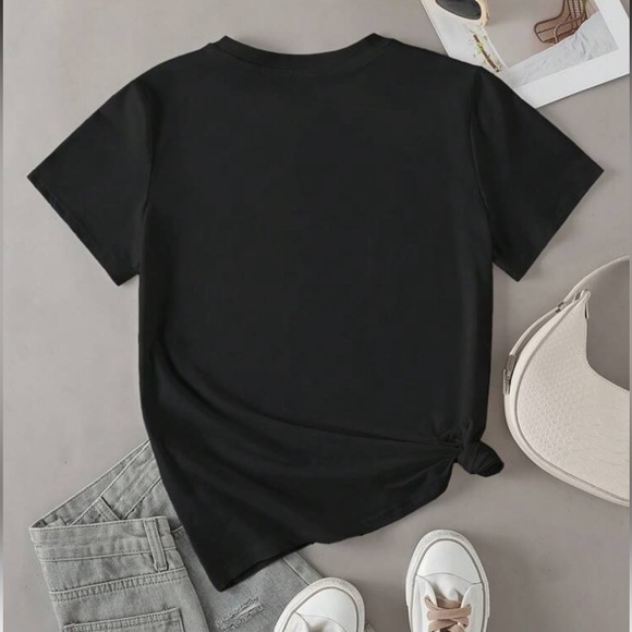 Black Graphic Crewneck Tee Shirt Short Sleeve White Milano Italy Print - Picture 2 of 6